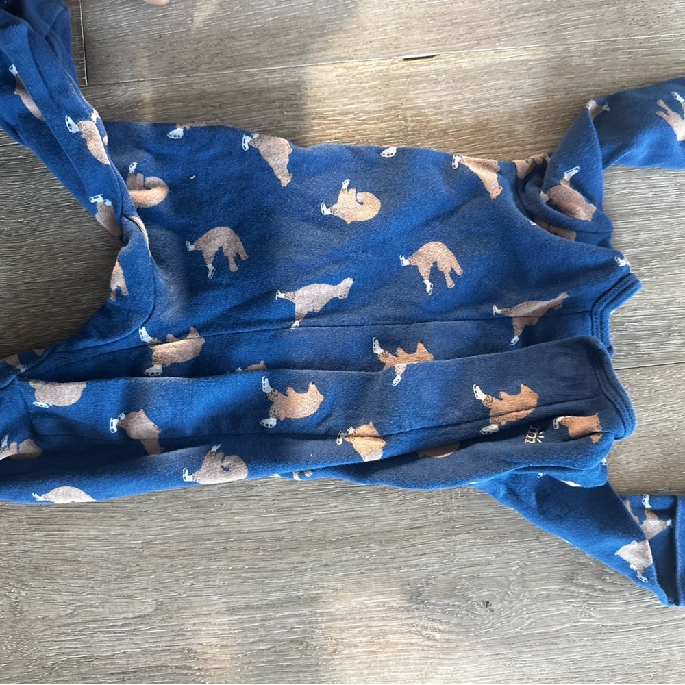 Magnetic Me Blue Onesie with Striped Trim
